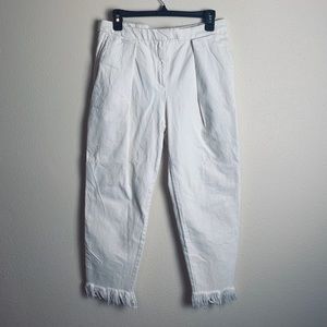 MANGO white denim trousers